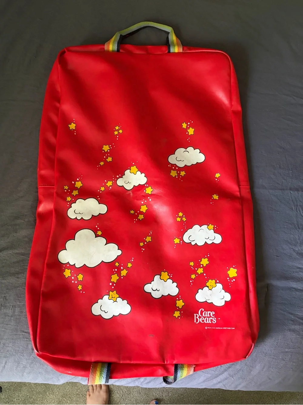 Vintage 1983 Care Bear Red Vinyl Garment Bag